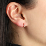 Quiet Icon-CZ Huggie I 8mm-Earrings-Blue Ruby Jewellery-Vancouver Canada