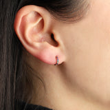 Quiet Icon-CZ Huggie I 8mm-Earrings-Blue Ruby Jewellery-Vancouver Canada