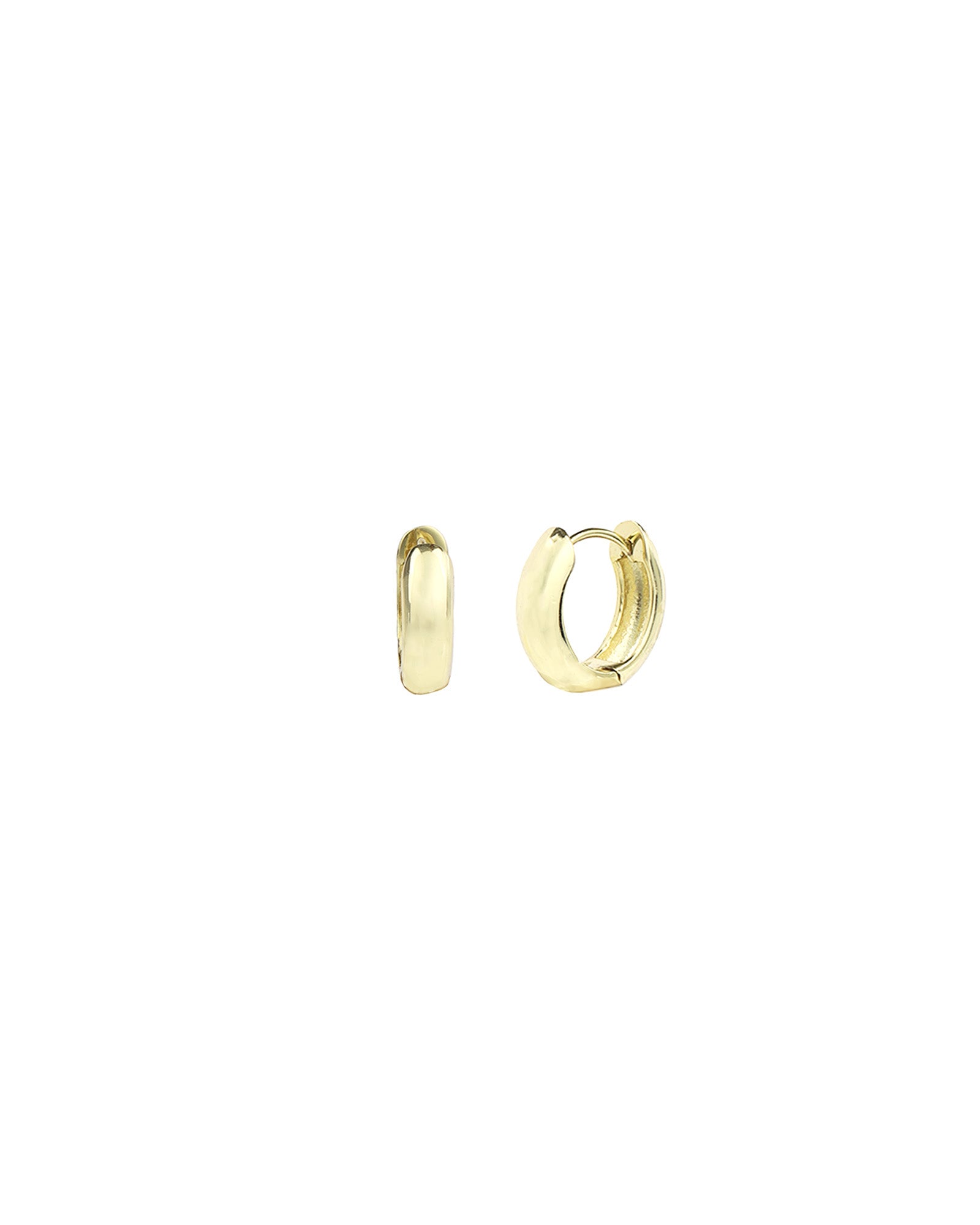 Quiet Icon-Round Huggies | 12mm-Earrings-14k Gold Vermeil-Blue Ruby Jewellery-Vancouver Canada