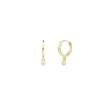 Quiet Icon-CZ Drop Huggies | 11mm-Earrings-14k Gold Vermeil, Cubic Zirconia-Blue Ruby Jewellery-Vancouver Canada