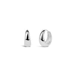 Quiet Icon-Slim Tapered Hoops | 10mm-Earrings-Rhodium Plated Sterling Silver-Blue Ruby Jewellery-Vancouver Canada