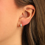 Quiet Icon-Celestial CZ Dome Huggies I 12mm-Earrings-Blue Ruby Jewellery-Vancouver Canada