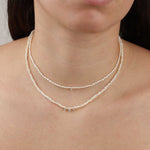 Quiet Icon-Pearl + 1 CZ Drop Necklace-Necklaces-Blue Ruby Jewellery-Vancouver Canada