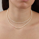 Quiet Icon-Pearl + 1 CZ Drop Necklace-Necklaces-Blue Ruby Jewellery-Vancouver Canada