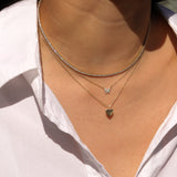 Quiet Icon-CZ Tennis Necklace | 2mm-Necklaces-14k Gold Vermeil, Cubic Zirconia-Blue Ruby Jewellery-Vancouver Canada