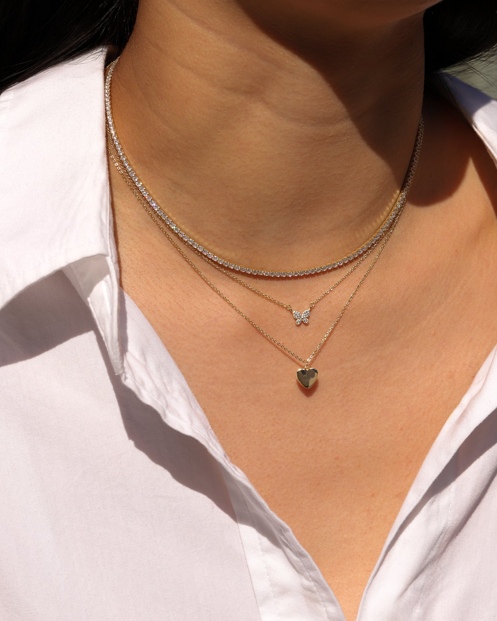Quiet Icon-CZ Tennis Necklace | 2mm-Necklaces-14k Gold Vermeil, Cubic Zirconia-Blue Ruby Jewellery-Vancouver Canada