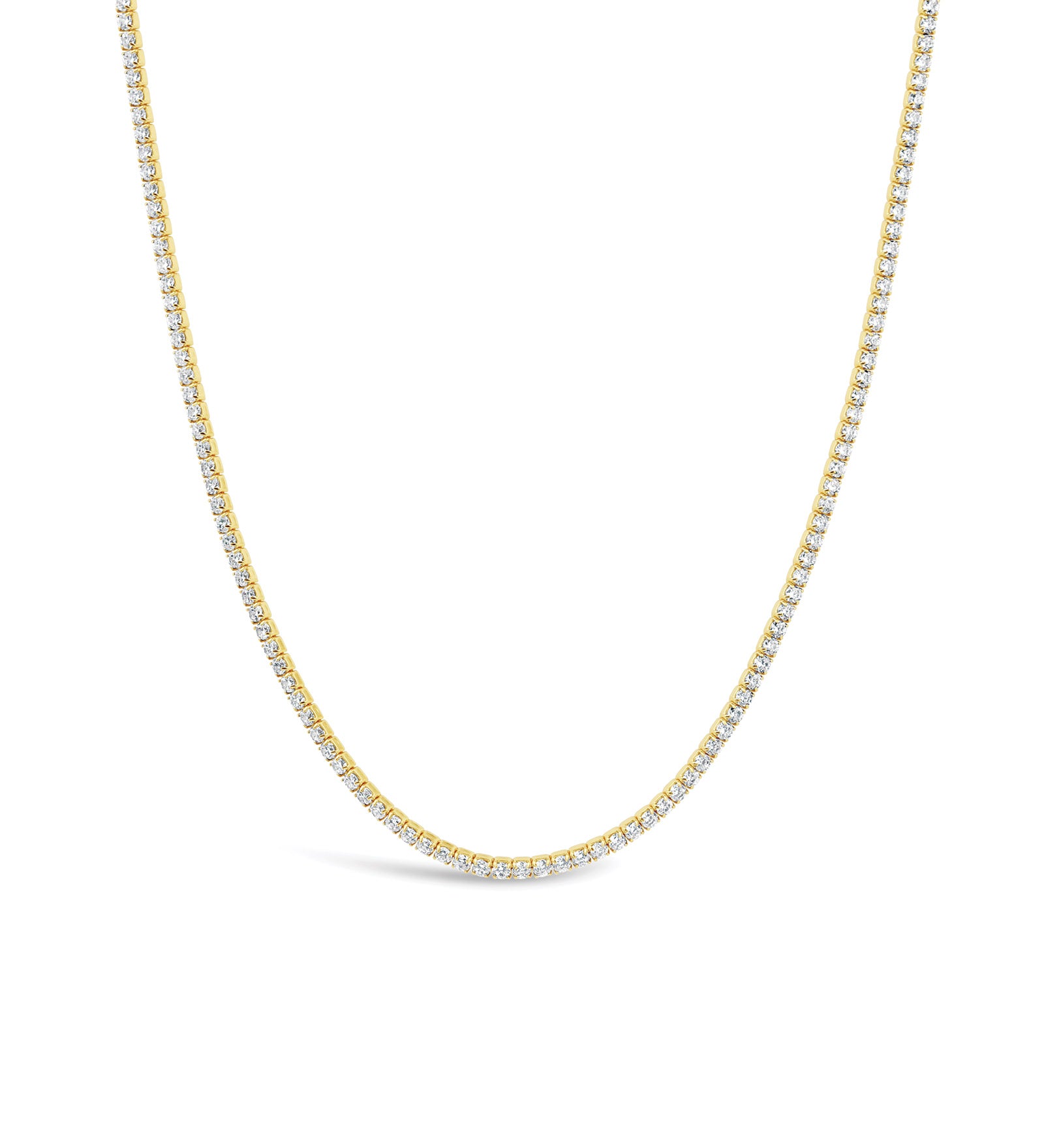 Quiet Icon-CZ Tennis Necklace | 2mm-Necklaces-14k Gold Vermeil, Cubic Zirconia-Blue Ruby Jewellery-Vancouver Canada