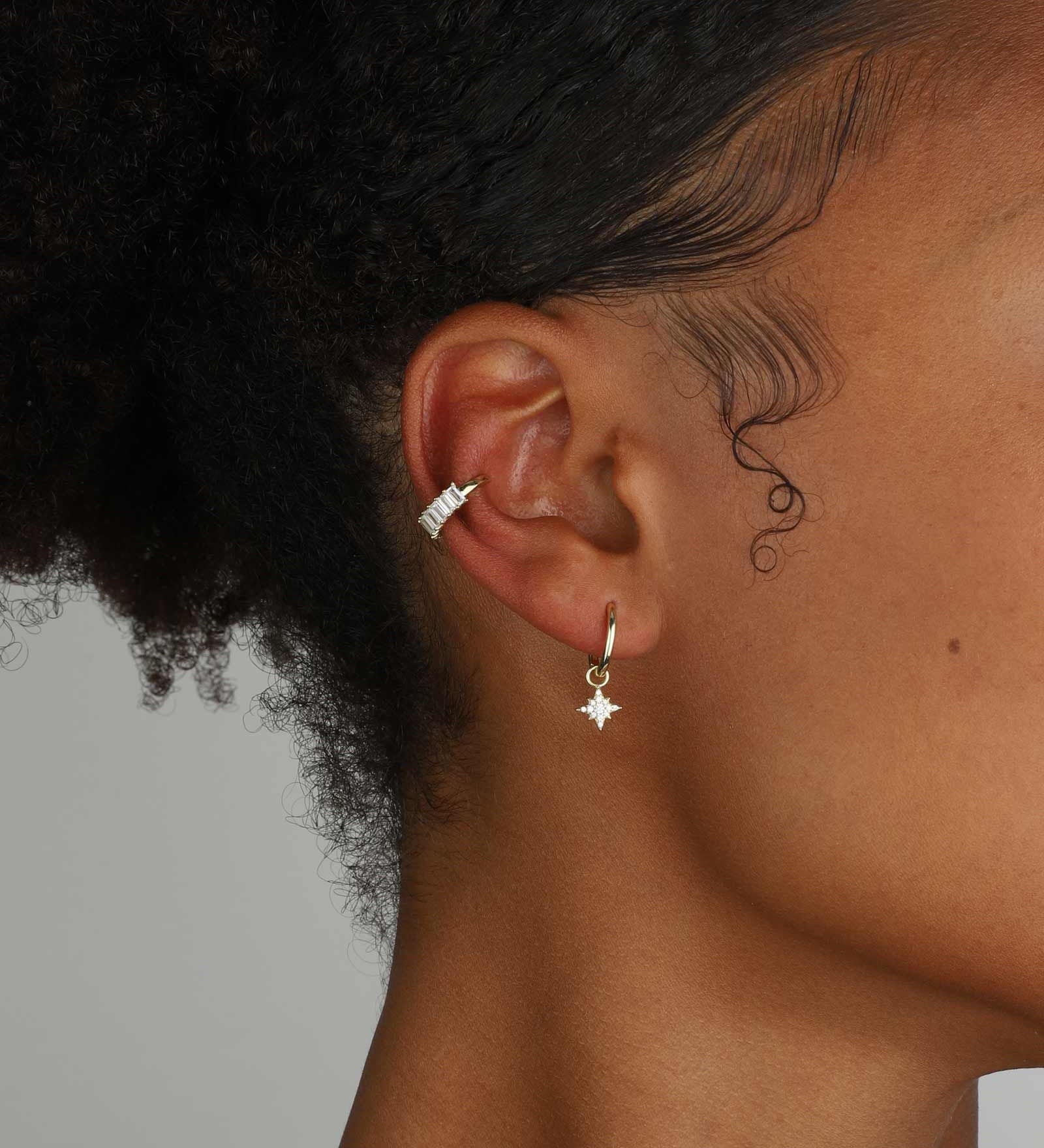 Quiet Icon-Baguette Ear Cuff-Earrings-Blue Ruby Jewellery-Vancouver Canada