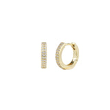 Quiet Icon-Two Row CZ Huggies | 15mm-Earrings-14k Gold Vermeil, Cubic Zirconia-Blue Ruby Jewellery-Vancouver Canada