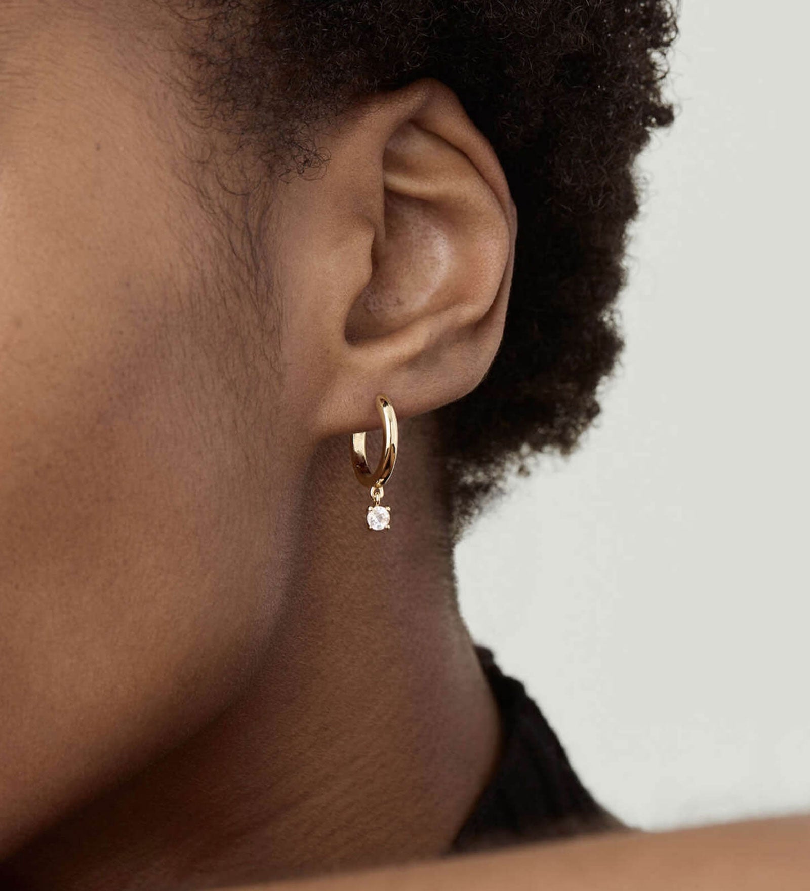 Quiet Icon-Classic CZ Charm Hoops-Earrings-Blue Ruby Jewellery-Vancouver Canada