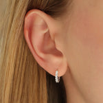 Quiet Icon-Baguette CZ Huggies | 12mm-Earrings-Blue Ruby Jewellery-Vancouver Canada