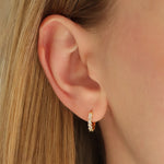 Quiet Icon-Baguette CZ Huggies | 12mm-Earrings-Blue Ruby Jewellery-Vancouver Canada