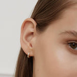 Quiet Icon-Channel CZ Huggies-Earrings-14k Gold Vermeil, Cubic Zirconia-Blue Ruby Jewellery-Vancouver Canada