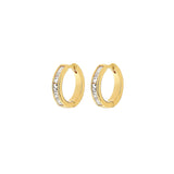 Quiet Icon-Channel CZ Huggies-Earrings-14k Gold Vermeil, Cubic Zirconia-Blue Ruby Jewellery-Vancouver Canada