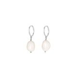 Quiet Icon-Pearl Drop Huggies | 11mm-Earrings-Blue Ruby Jewellery-Vancouver Canada