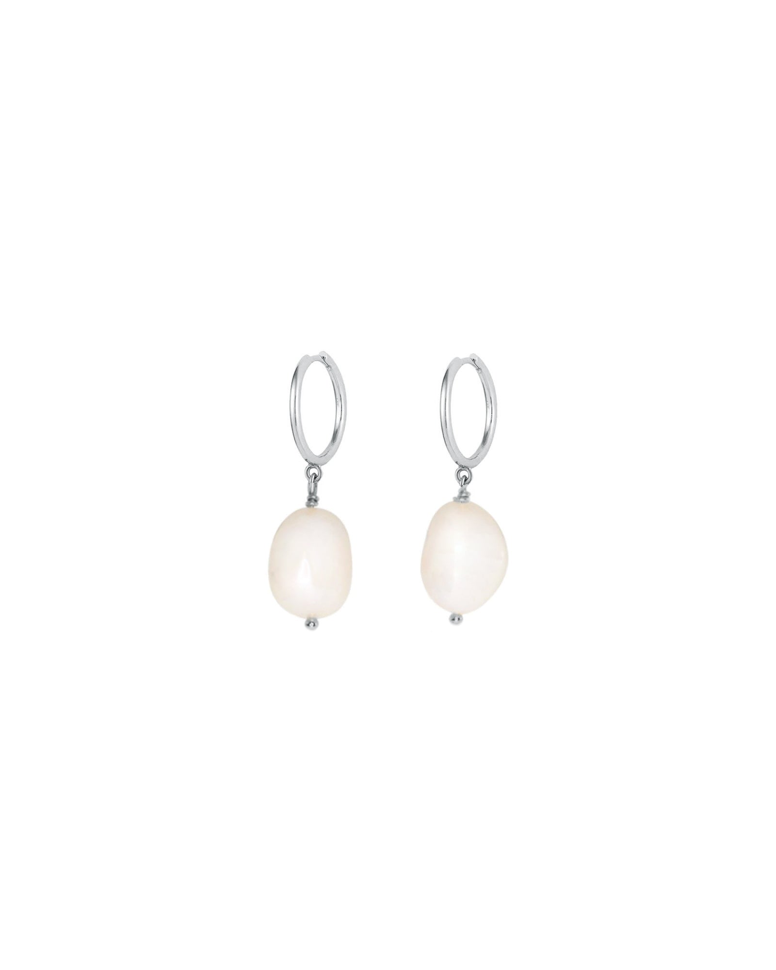 Quiet Icon-Pearl Drop Huggies | 11mm-Earrings-Blue Ruby Jewellery-Vancouver Canada