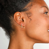 Quiet Icon-Pearl Drop Huggies | 10mm-Earrings-Blue Ruby Jewellery-Vancouver Canada