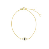 Quiet Icon-Evil Eye Open CZ Bracelet-Bracelets-14k Gold Vermeil, Cubic Zirconia-Blue Ruby Jewellery-Vancouver Canada