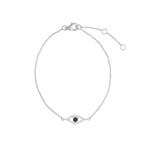 Quiet Icon-Evil Eye Open CZ Bracelet-Bracelets-Rhodium-plated Sterling Silver, Cubic Zirconia-Blue Ruby Jewellery-Vancouver Canada