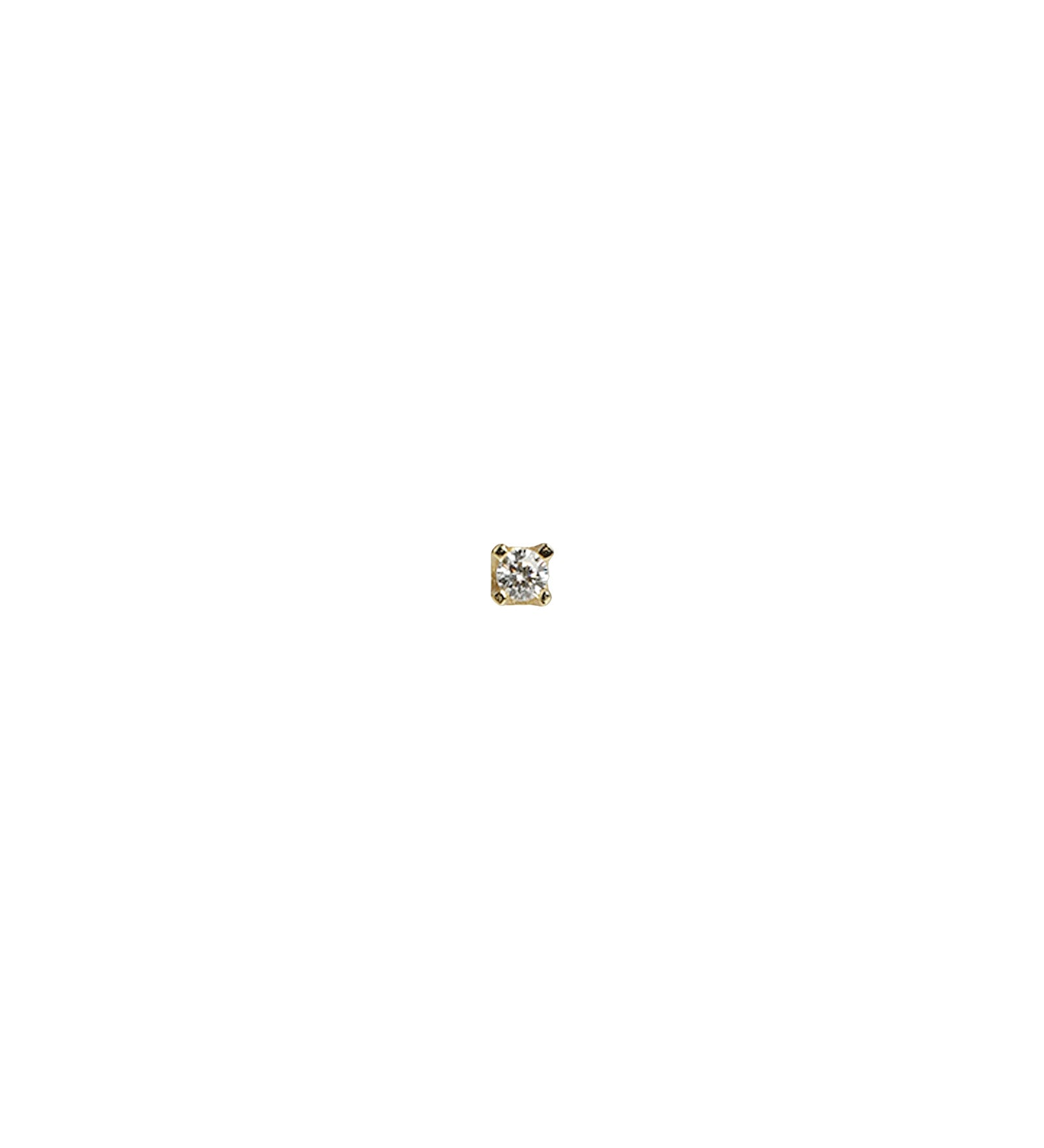 Quiet Icon-CZ Single Stud | 2.5mm-Earrings-14k Gold Vermeil, Cubic Zirconia-Blue Ruby Jewellery-Vancouver Canada