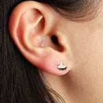Quiet Icon-UFO CZ Studs-Earrings-Blue Ruby Jewellery-Vancouver Canada