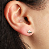 Quiet Icon-UFO CZ Studs-Earrings-Blue Ruby Jewellery-Vancouver Canada