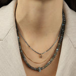 Gem Jar-Labradorite & Aquamarine Mix Beaded Necklace | 6.5mm-Necklaces-Blue Ruby Jewellery-Vancouver Canada