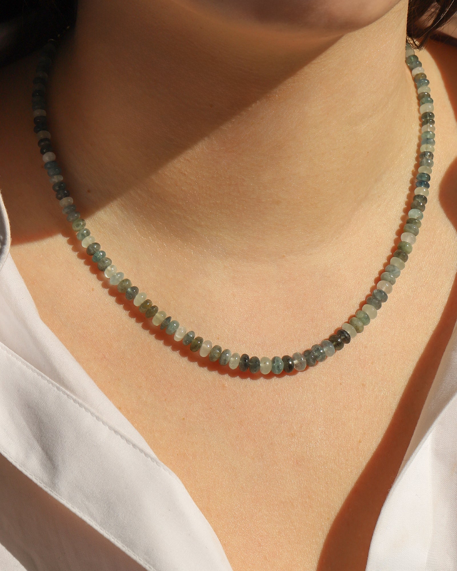 Gem Jar-Shaded Aquamarine Beaded Necklace-Necklaces-Blue Ruby Jewellery-Vancouver Canada