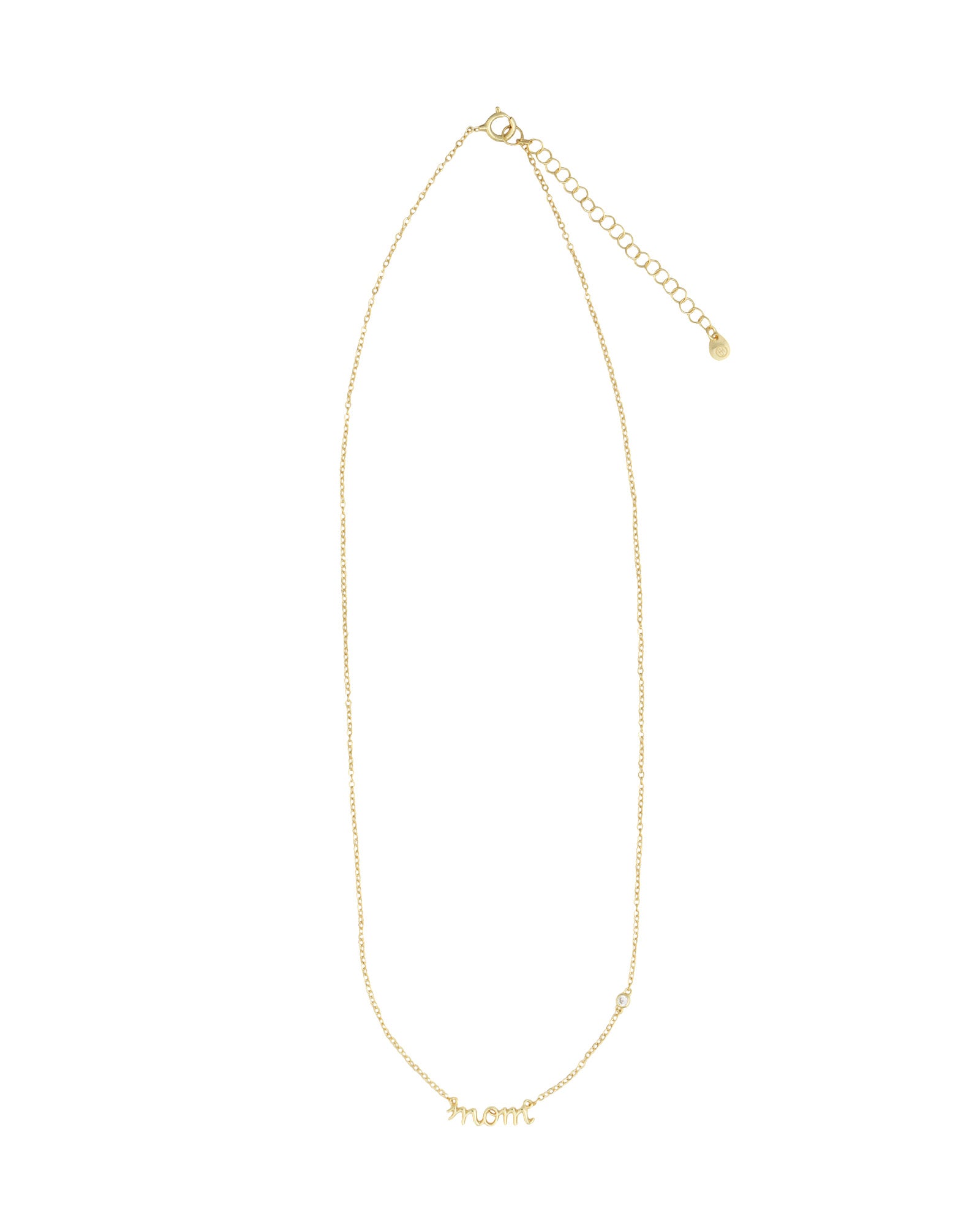 Quiet Icon-Mom Cursive CZ Necklace-Necklaces-Blue Ruby Jewellery-Vancouver Canada