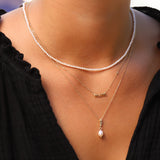 Quiet Icon-Mom Cursive CZ Necklace-Necklaces-Blue Ruby Jewellery-Vancouver Canada