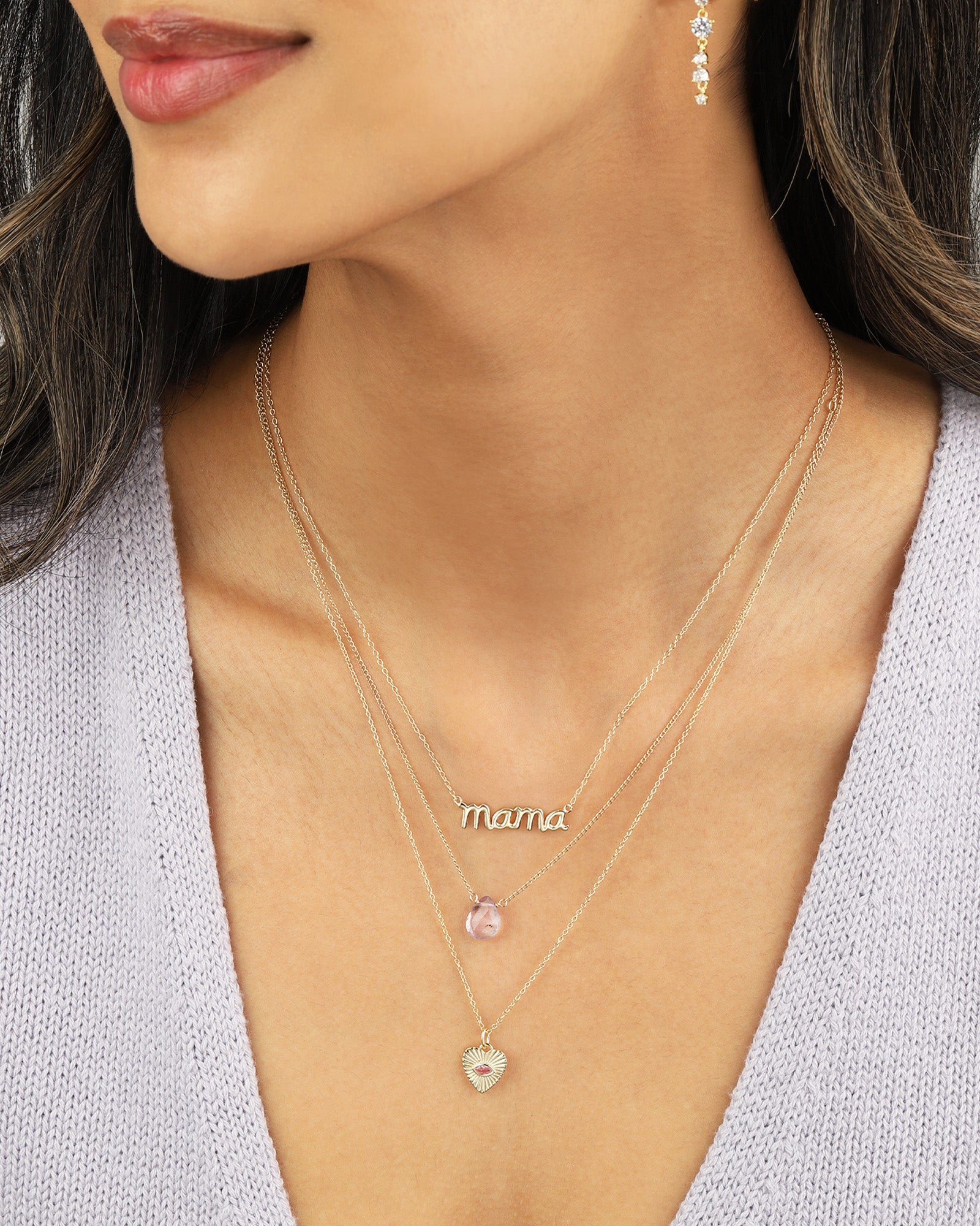 Quiet Icon-Mama Cursive Necklace-Necklaces-Blue Ruby Jewellery-Vancouver Canada
