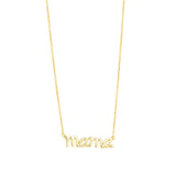 Quiet Icon-Mama Cursive Necklace-Necklaces-14k Gold Vermeil-Blue Ruby Jewellery-Vancouver Canada