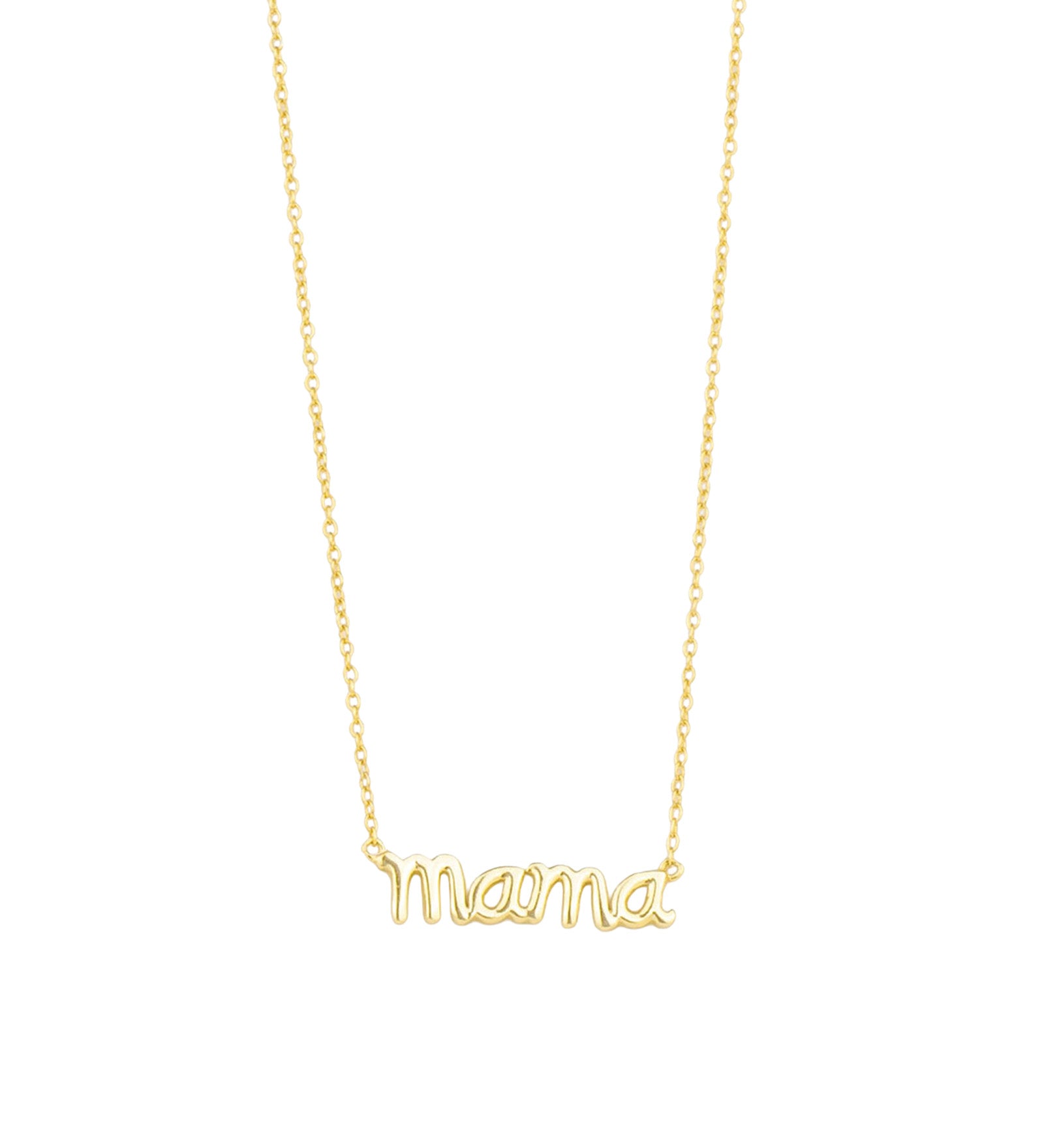 Quiet Icon-Mama Cursive Necklace-Necklaces-14k Gold Vermeil-Blue Ruby Jewellery-Vancouver Canada