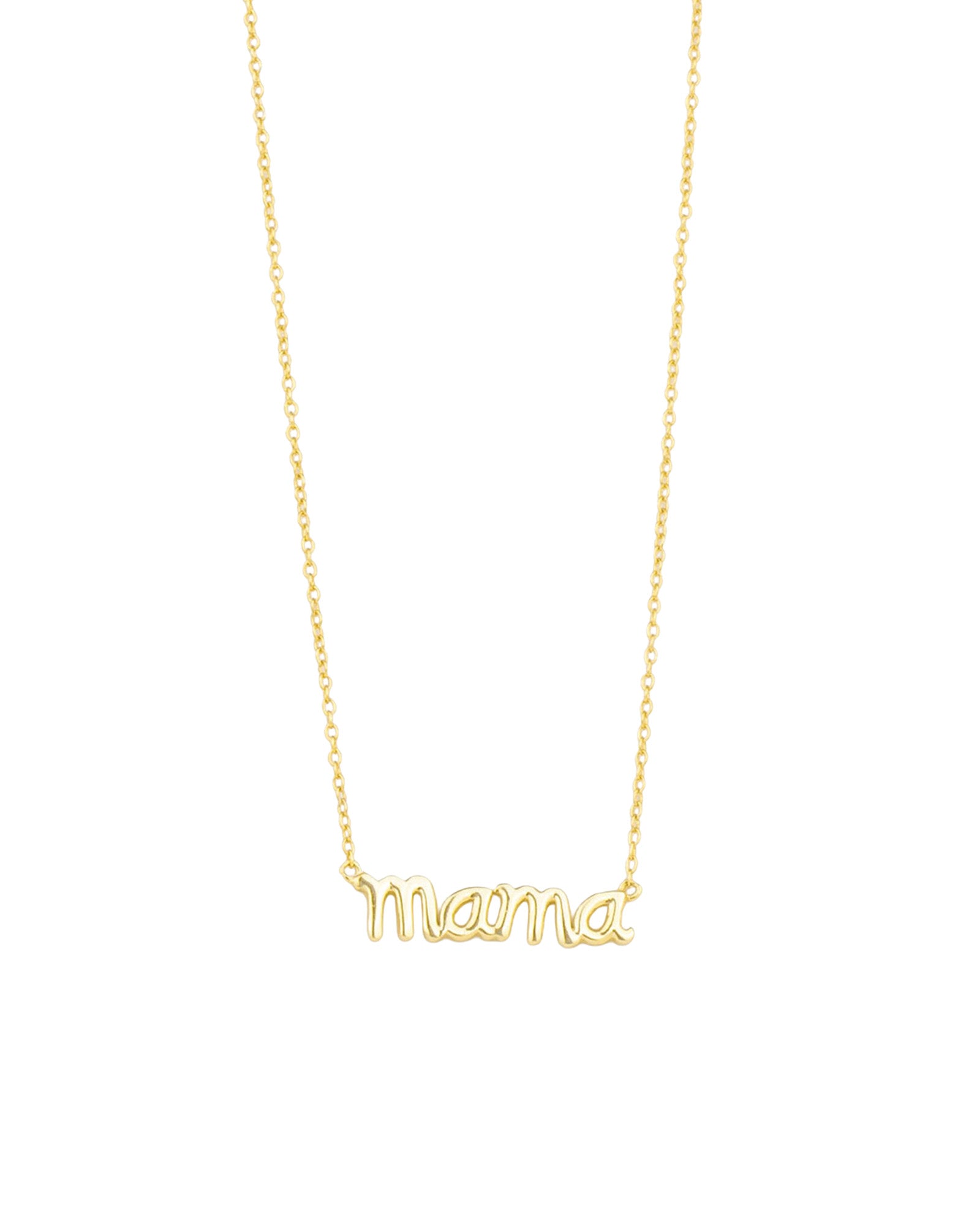 Quiet Icon-Mama Cursive Necklace-Necklaces-14k Gold Vermeil-Blue Ruby Jewellery-Vancouver Canada