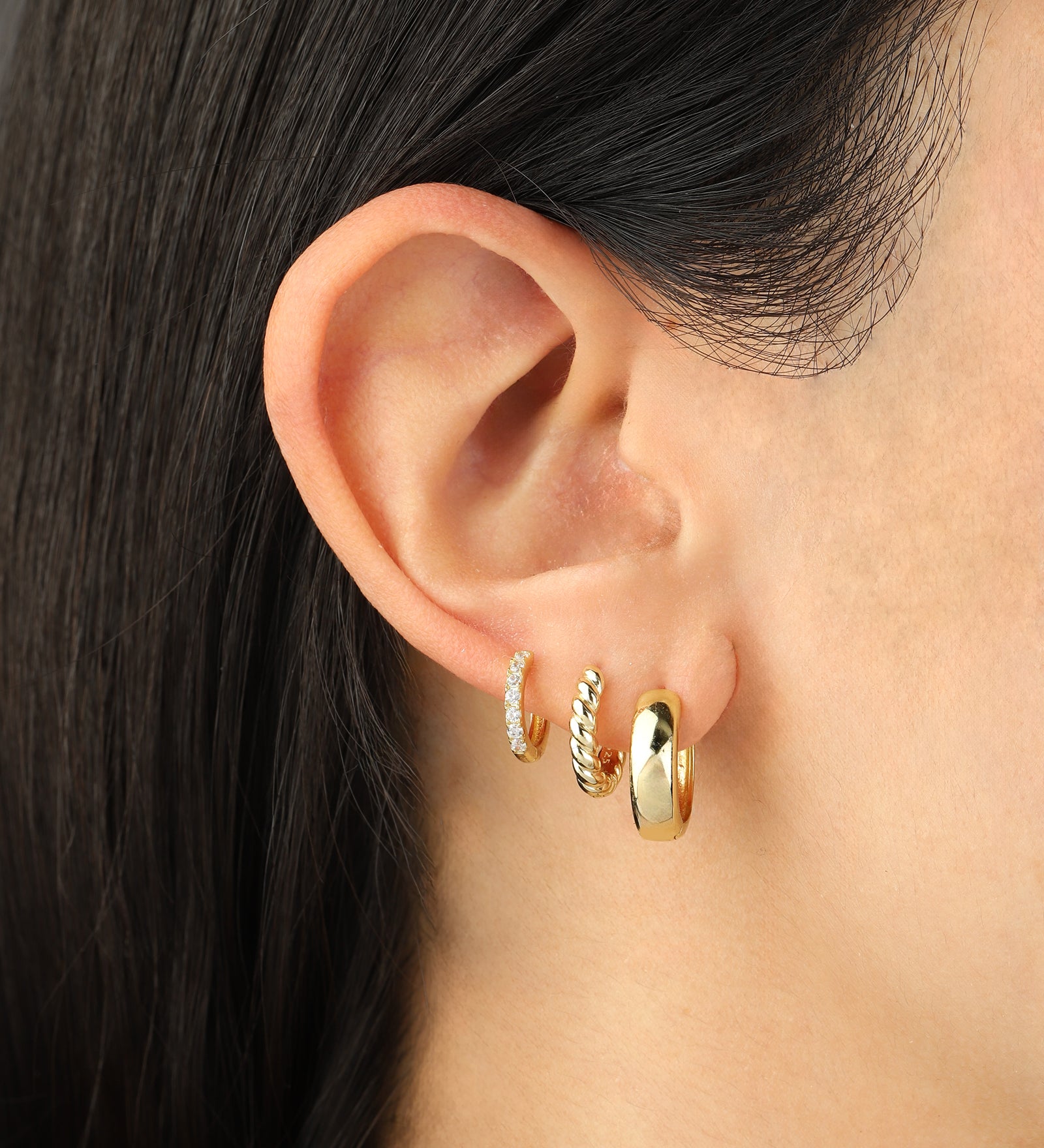 Quiet Icon-Rope Huggies | 12mm-Earrings-Blue Ruby Jewellery-Vancouver Canada