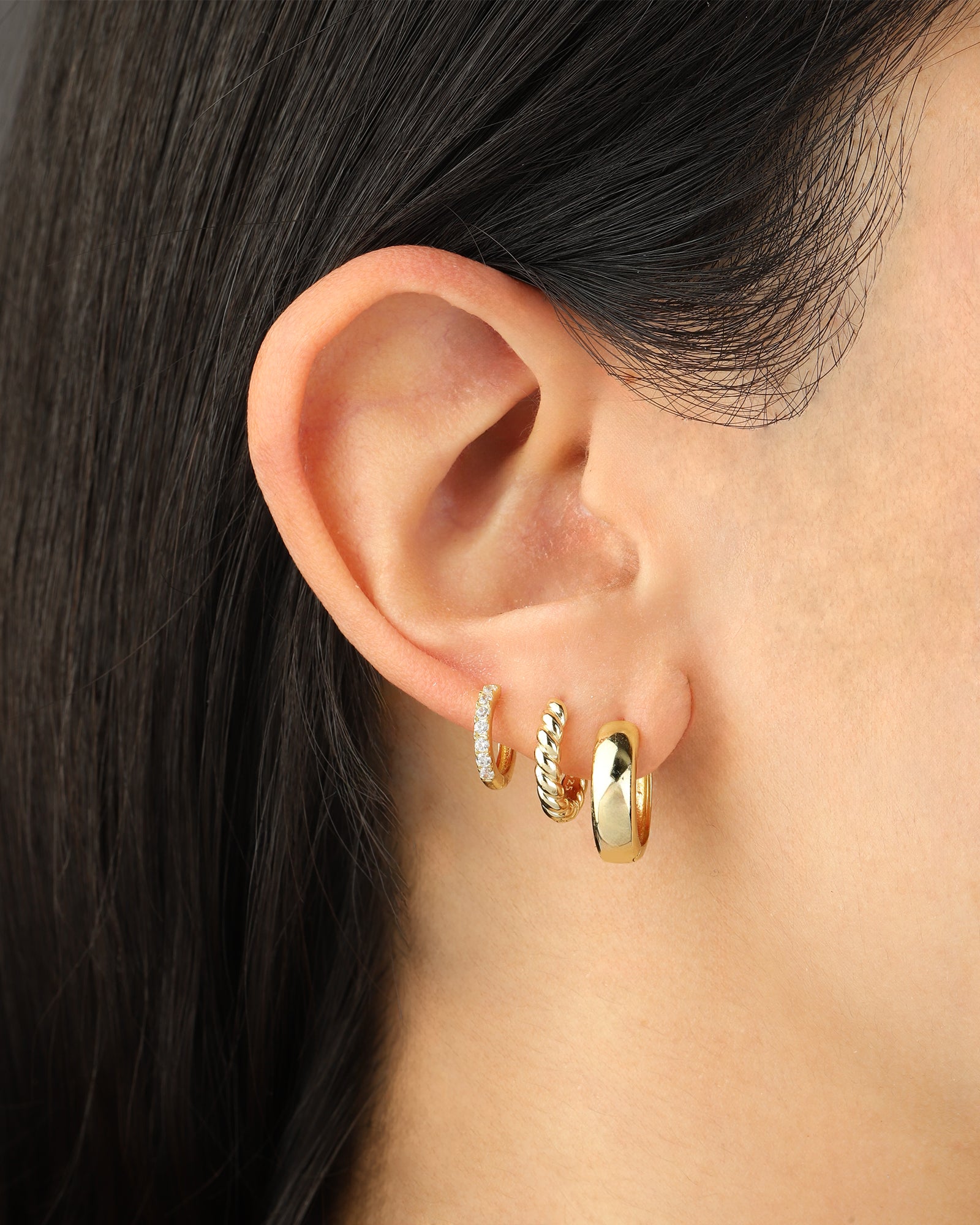 Quiet Icon-Rope Huggies | 12mm-Earrings-Blue Ruby Jewellery-Vancouver Canada