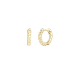 Quiet Icon-Rope Huggies | 12mm-Earrings-14k Gold Vermeil-Blue Ruby Jewellery-Vancouver Canada
