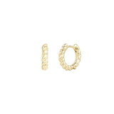 Quiet Icon-Rope Huggies | 12mm-Earrings-14k Gold Vermeil-Blue Ruby Jewellery-Vancouver Canada