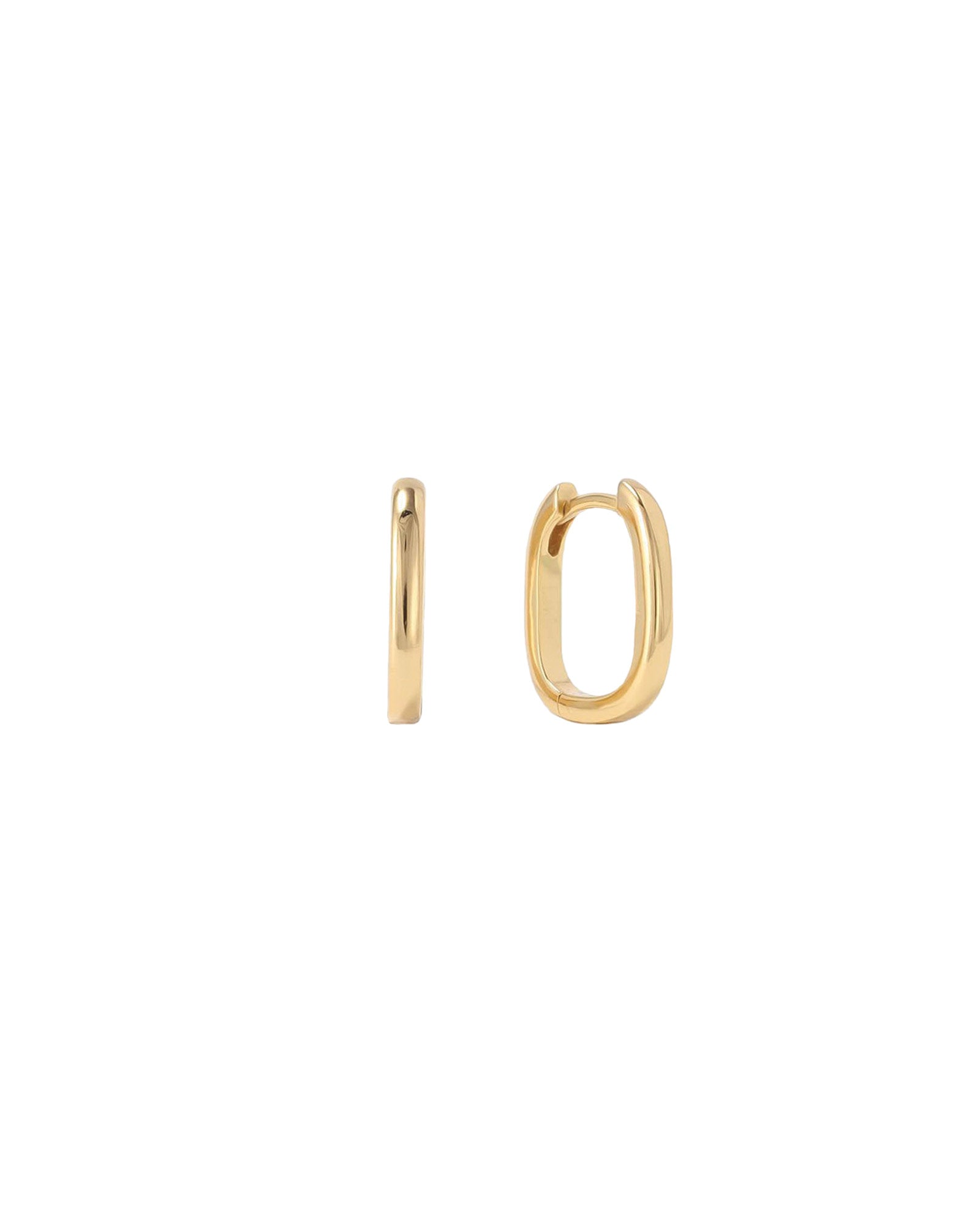 Quiet Icon-Square Huggies | 15mm-Earrings-14k Gold Vermeil-Blue Ruby Jewellery-Vancouver Canada
