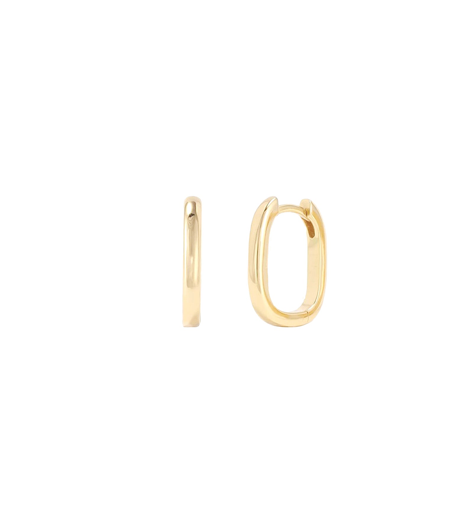 Quiet Icon-Square Huggies | 15mm-Earrings-14k Gold Vermeil-Blue Ruby Jewellery-Vancouver Canada