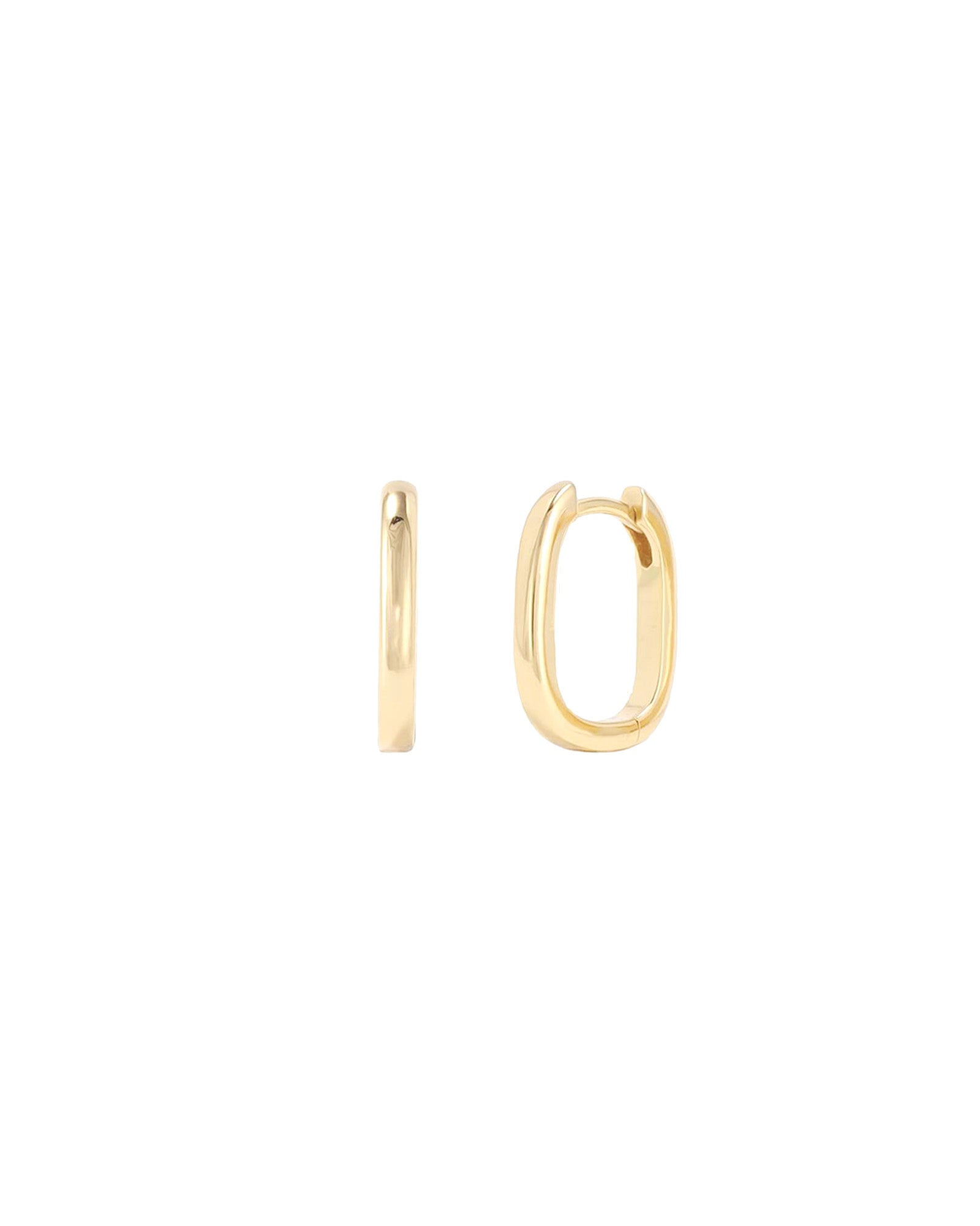 Quiet Icon-Square Huggies | 15mm-Earrings-14k Gold Vermeil-Blue Ruby Jewellery-Vancouver Canada
