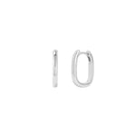 Quiet Icon-Square Huggies | 15mm-Earrings-Rhodium Plated Sterling Silver-Blue Ruby Jewellery-Vancouver Canada