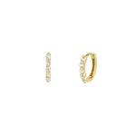Quiet Icon-Multi CZ Huggies | 12mm-Earrings-14k Gold Vermeil, Cubic Zirconia-Blue Ruby Jewellery-Vancouver Canada