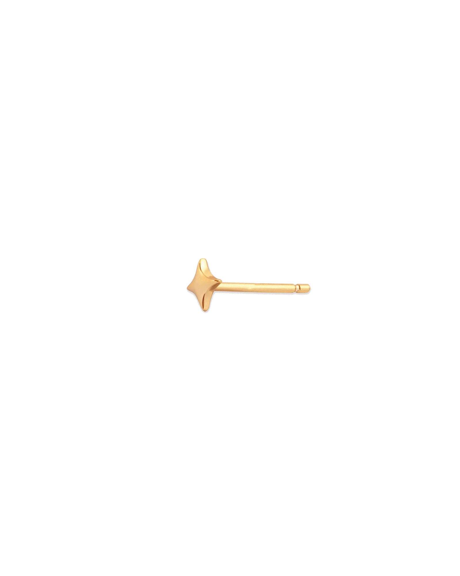Quiet Icon-Star Single Stud-Earrings-14k Gold Vermeil-Blue Ruby Jewellery-Vancouver Canada