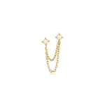 Opal Chain Single Stud 14k Gold Vermeil, Opal