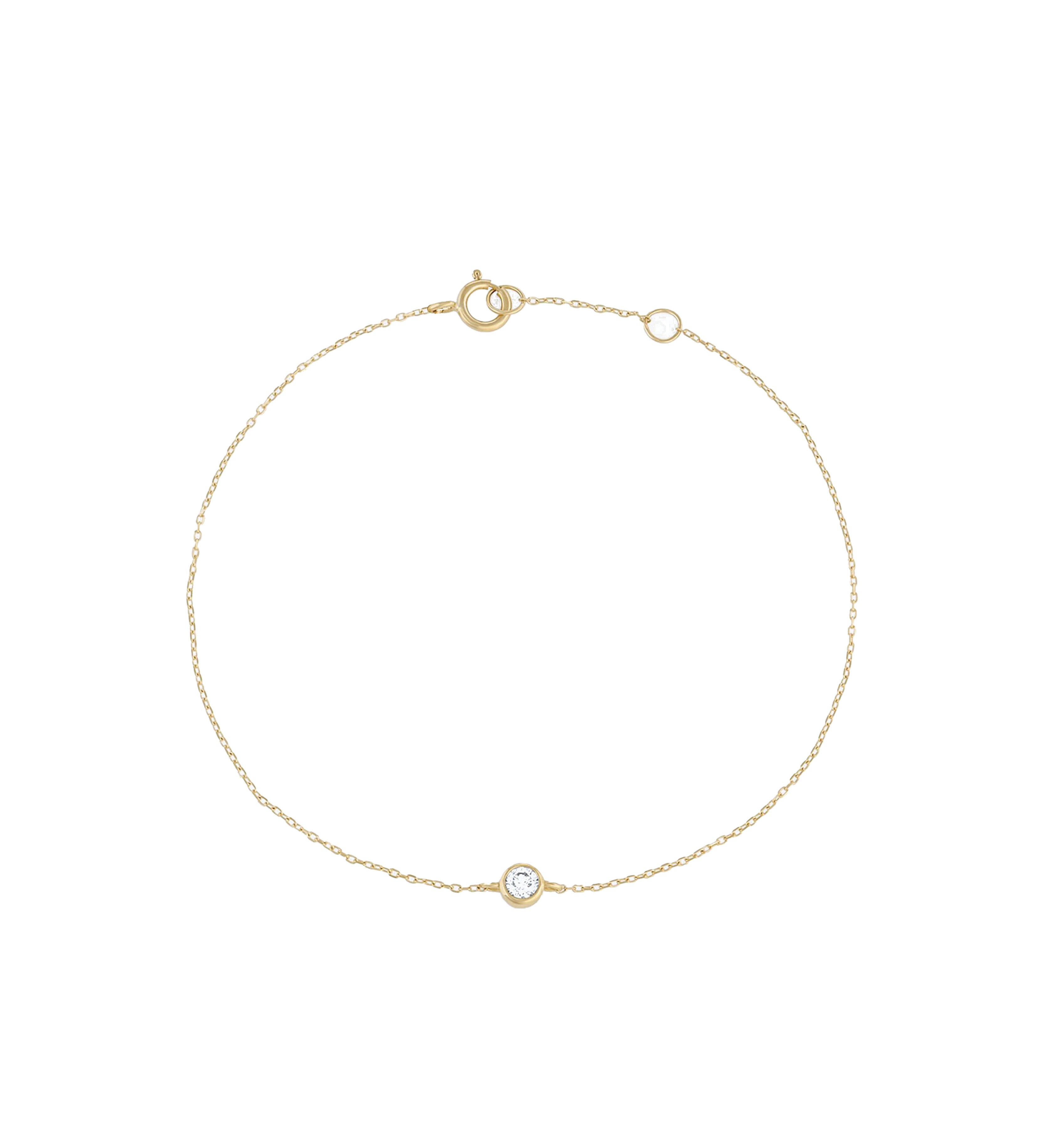 Quiet Icon-Solitaire Bezel Bracelet-Bracelets-14k Gold Vermeil, Cubic Zirconia-Blue Ruby Jewellery-Vancouver Canada