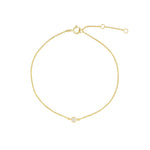 Quiet Icon-Solitaire Bezel Bracelet-Bracelets-14k Gold Vermeil, Cubic Zirconia-Blue Ruby Jewellery-Vancouver Canada