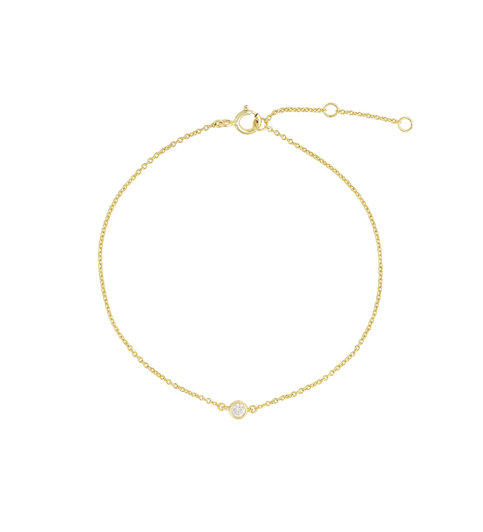 Quiet Icon-Solitaire Bezel Bracelet-Bracelets-14k Gold Vermeil, Cubic Zirconia-Blue Ruby Jewellery-Vancouver Canada