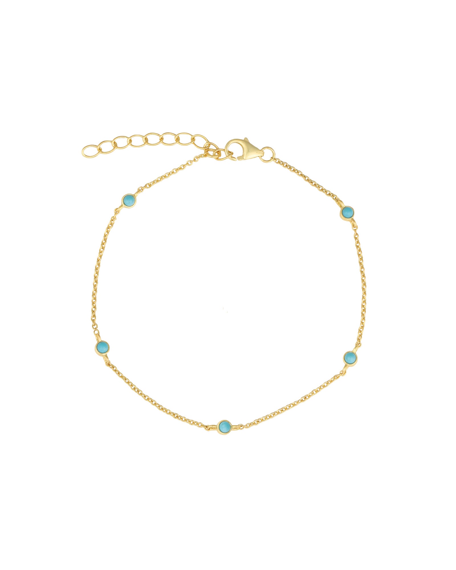 Quiet Icon-5 Bezel Turquoise Chain Bracelet-Bracelets-Blue Ruby Jewellery-Vancouver Canada