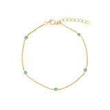 Quiet Icon-5 Bezel Turquoise Chain Bracelet-Bracelets-14k Gold Vermeil, Turquoise-Blue Ruby Jewellery-Vancouver Canada